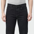 Men's Grey Slim Fit Washed Jeans, गहरा ग्रे, small