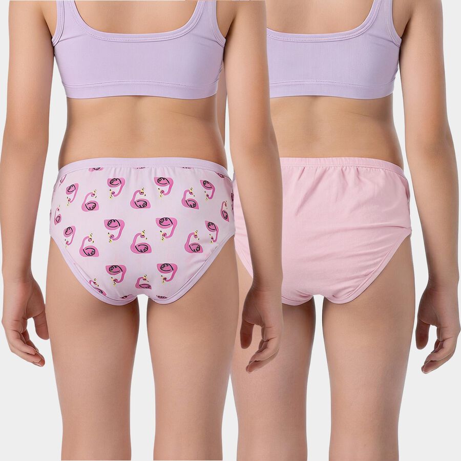 Girls' Light Blue Regular Fit Printed Panty, हल्का नीला, large