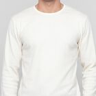 Men's Cream Long Sleeve Thermal, ऑफ व्हाइट, small
