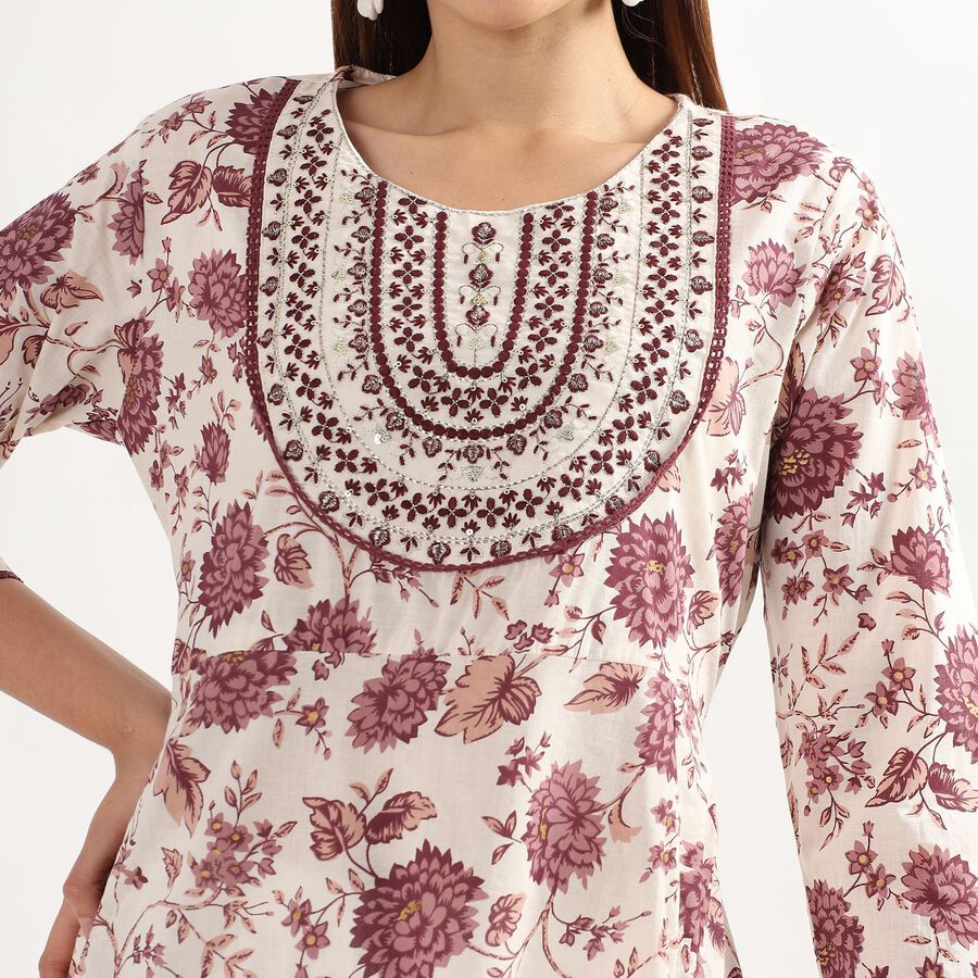 Ladies' 100% Cotton Kurta, Purple, large image number null