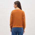 Women's Rust Orange Crew Neck Casual Sweatshirt, मस्टर्ड, small image number null