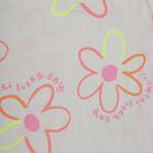 Girls White Cotton Round Neck Casual T-Shirt, White, small