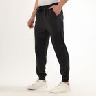Men's Jet Black Regular Fit Jogger Track Pants, Dark Grey, small image number null