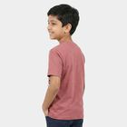 Boys Pink Cotton Blend Round Neck Regular Boys T-Shirt, Pink, small