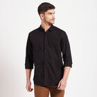 Cotton Solid Casual Shirt, काला, small image number null