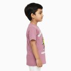 Boys Muted Dusty Pink Cotton Round Neck Casual T-Shirt, Pink, small image number null