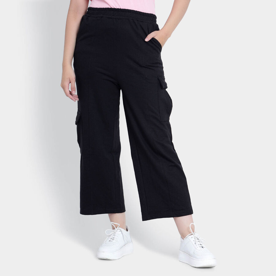 Solid Trousers, Black, large image number null