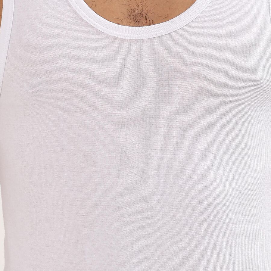 Men's 100% Cotton Vest (Pack of 2), सफ़ेद, large image number null