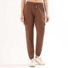 Women's Regular Fit Track Pants, भूरा, small