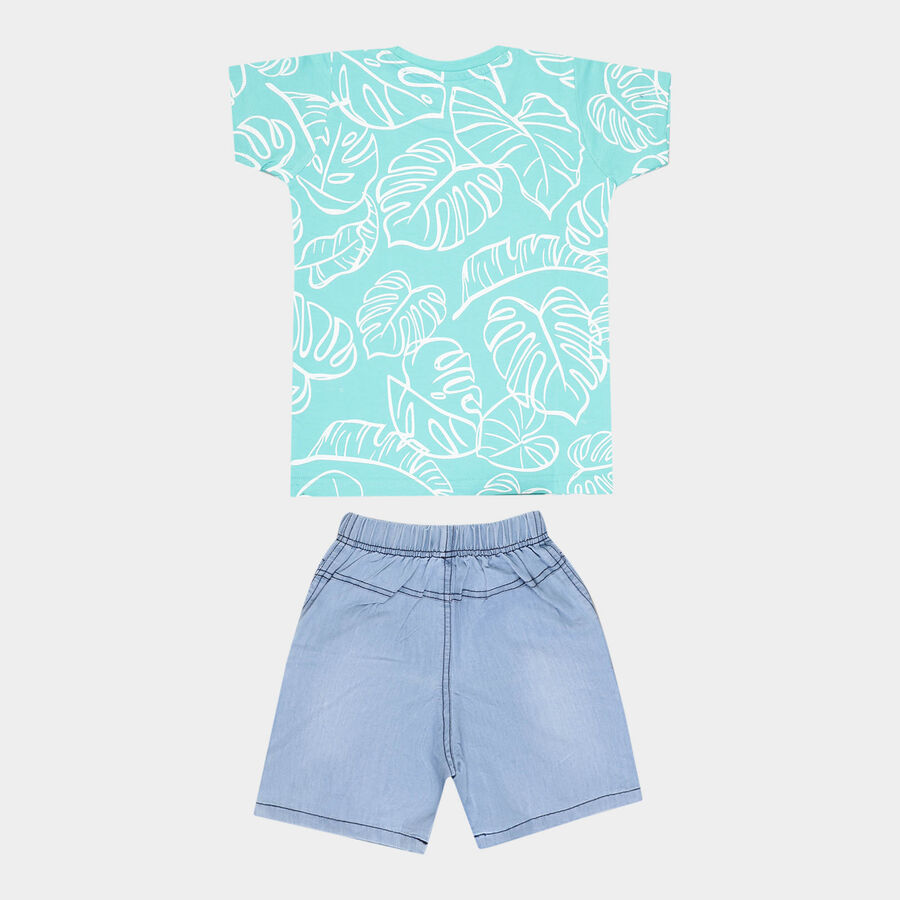 Boys Cotton Baba Suit, Light Blue, large image number null