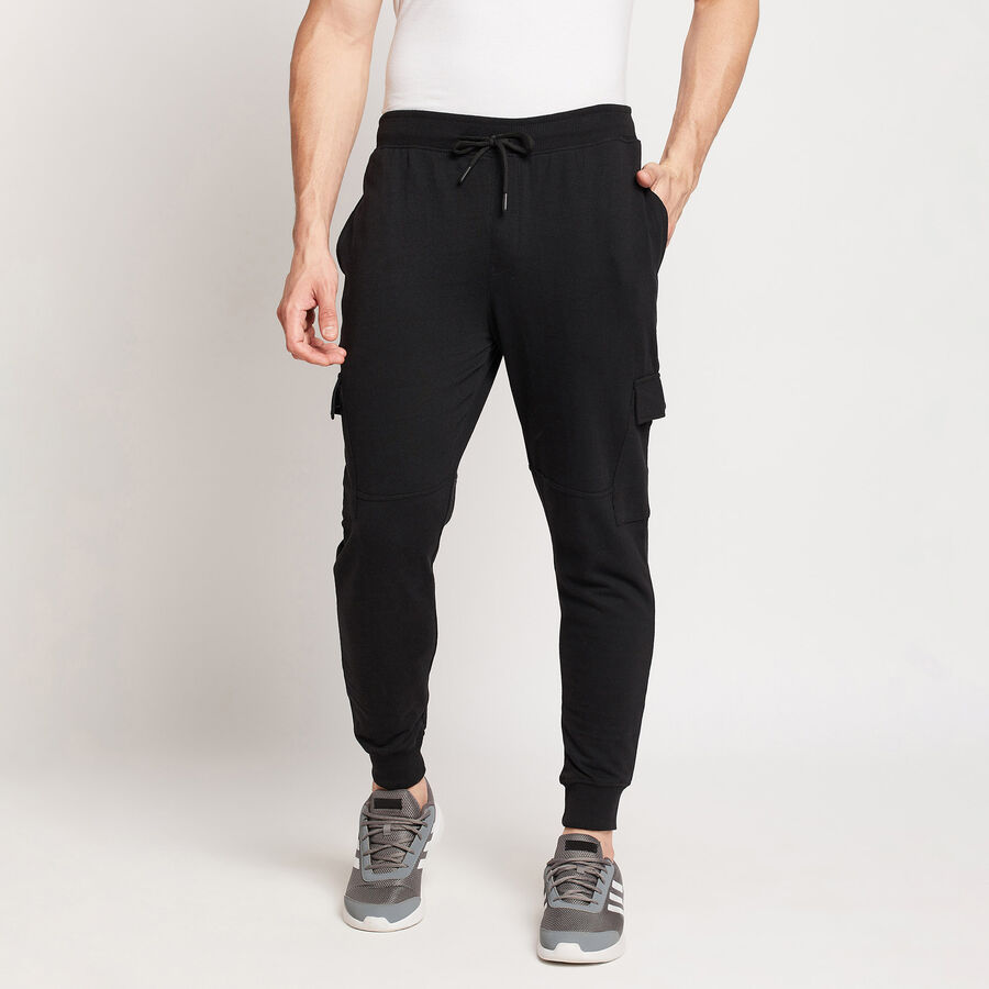 Cut & Sew Active Track Pants, Black, large image number null