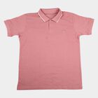 Boys Pink Pique Round Neck Casual Boys T-Shirt, गुलाबी, small