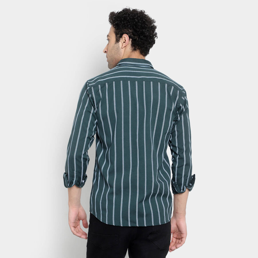 Stripes Casual Shirt, Dark Green, large image number null