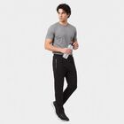 Men's Black Straight Fit Zip Pocket Track Pants, काला, small