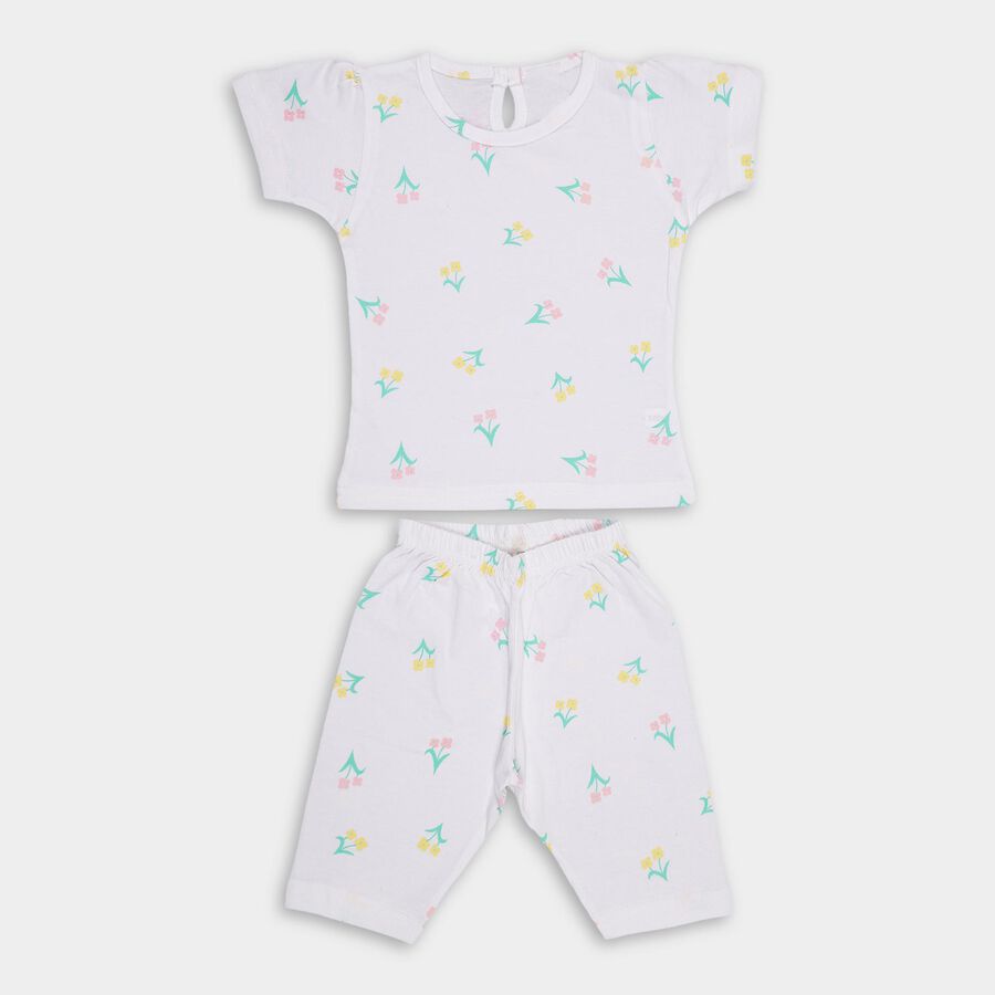 Infants' 100% Cotton Capri Set, सफ़ेद, large image number null