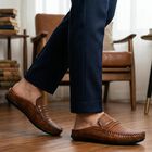 Men's Tan Slip-On Loafer Formal Shoes, टैन, small