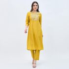 Women's Mustard Embroidered Ethnic Set, Mustard, small