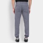 Men's Slim Fit Casual Trousers, मध्यम नीला, small