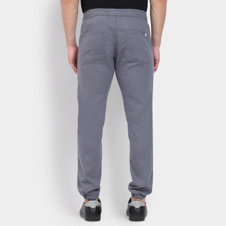 Men's Slim Fit Casual Trousers, मध्यम नीला, large