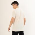 Men's Off-White Polo Neck Casual T-Shirt, Off White, small