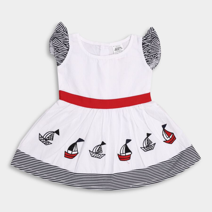 Infant's Cotton Frock , नेवी ब्लू, large image number null