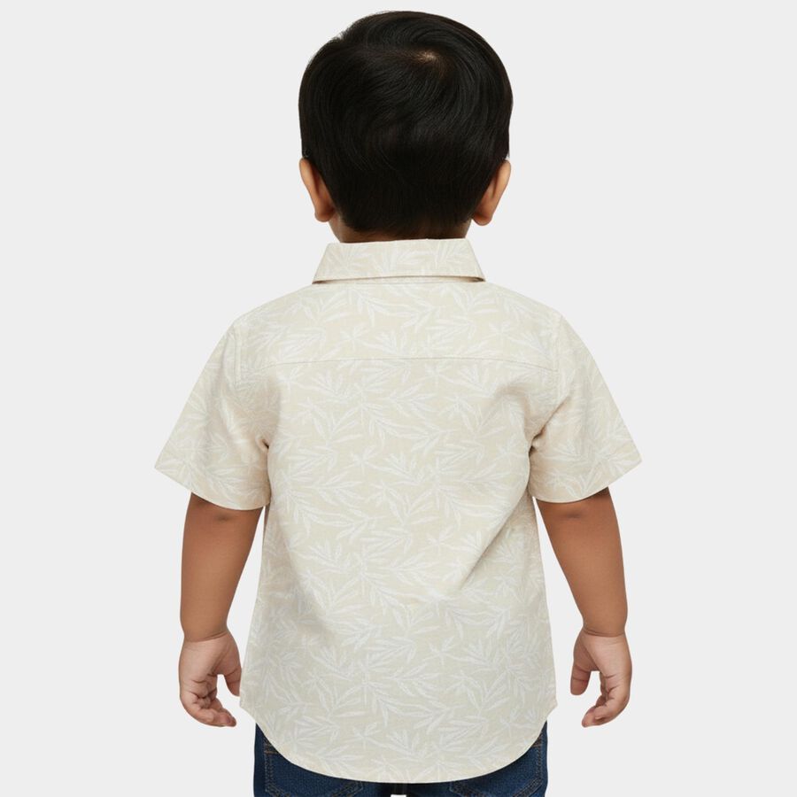 Infants Yellow Cotton Half Sleeve Classic Collar Casual Shirt, Yellow, large