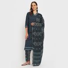 Ladies' 100% Cotton Ethnic Set, Dark Blue, small image number null