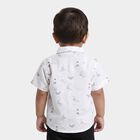 Infants Beige Cotton Half Sleeve Classic Collar Casual Shirt, Beige, small