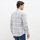 Men's Light Grey Cotton Spread Collar Casual Shirt, Light Grey, small image number null
