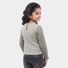 Girls Off White Round Neck Regular Top, ऑफ व्हाइट, small
