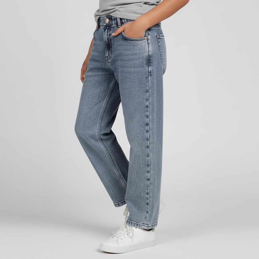Boys' Light Blue Relaxed Fit Straight-Leg Jeans, मध्यम नीला, large image number null