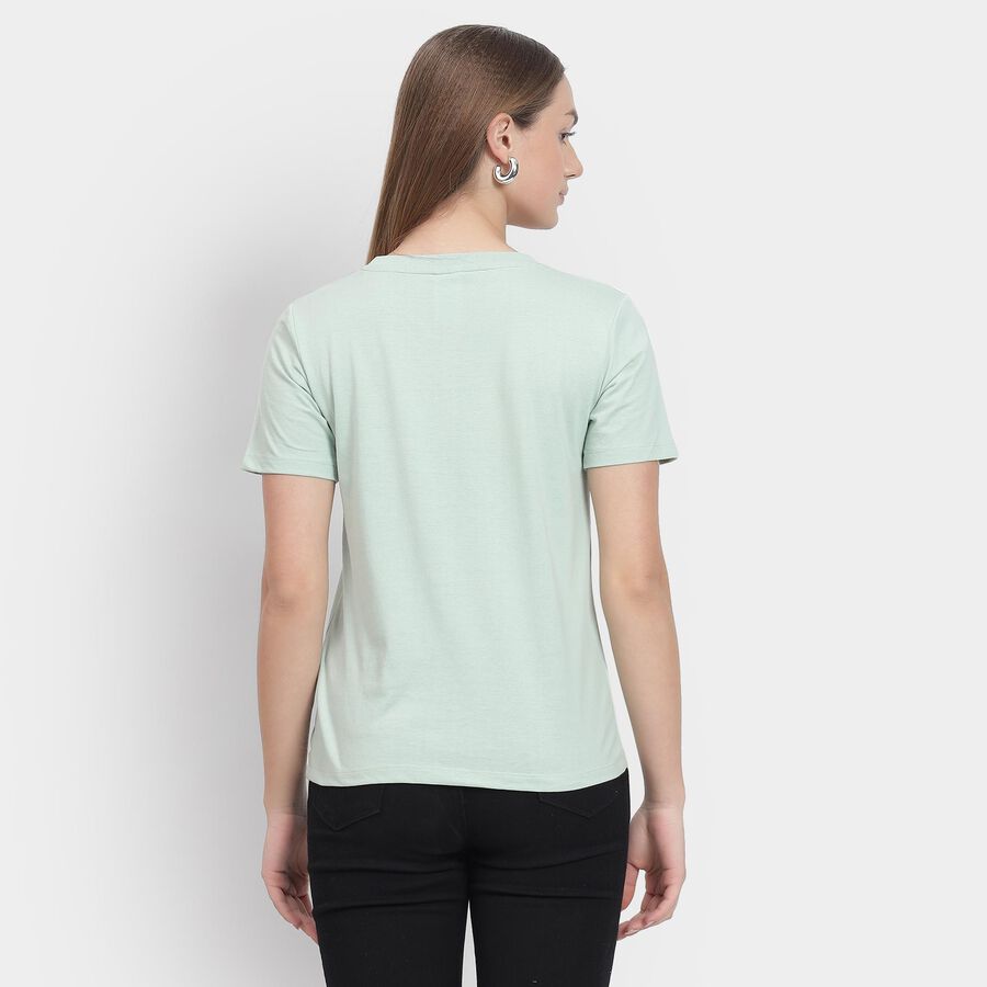 Ladies' Round Neck T-Shirt , हल्का हरा, large image number null