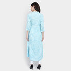 All Over Print Flared Kurta, हल्का नीला, small image number null