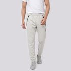 Men's Grey Jogger Fit Zip Pocket Track Pants, हल्का ग्रे, small