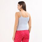 Women's White Cotton V-Neck Classic Slip, Light Blue, small