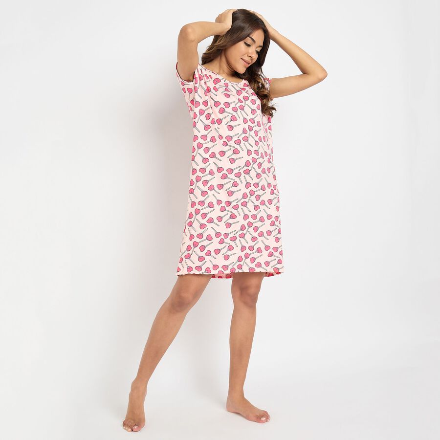 Ladies' Nighty, पीच, large image number null