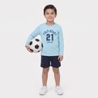 Boys Light Blue Round Neck Regular T-Shirt, हल्का नीला, small