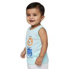 Infants Aqua Blue Cotton Round Neck Casual Vest, Aqua, small image number null
