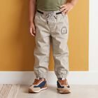 Boys Grey Regular Fit Drawstring Jogger Trousers, हल्का ग्रे, small