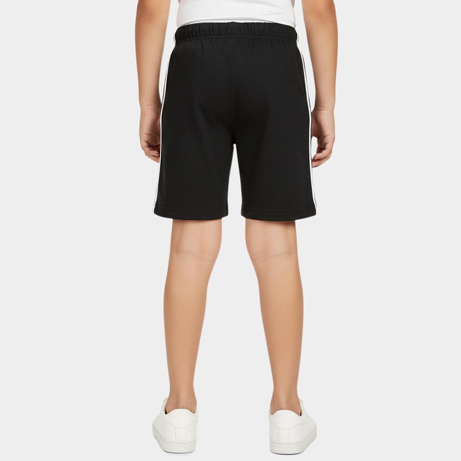 Boys' Grey Regular Fit Graphic Print Bermuda Shorts, गहरा ग्रे, large