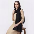 Women's Black Cotton Plain Dupatta, Black, small