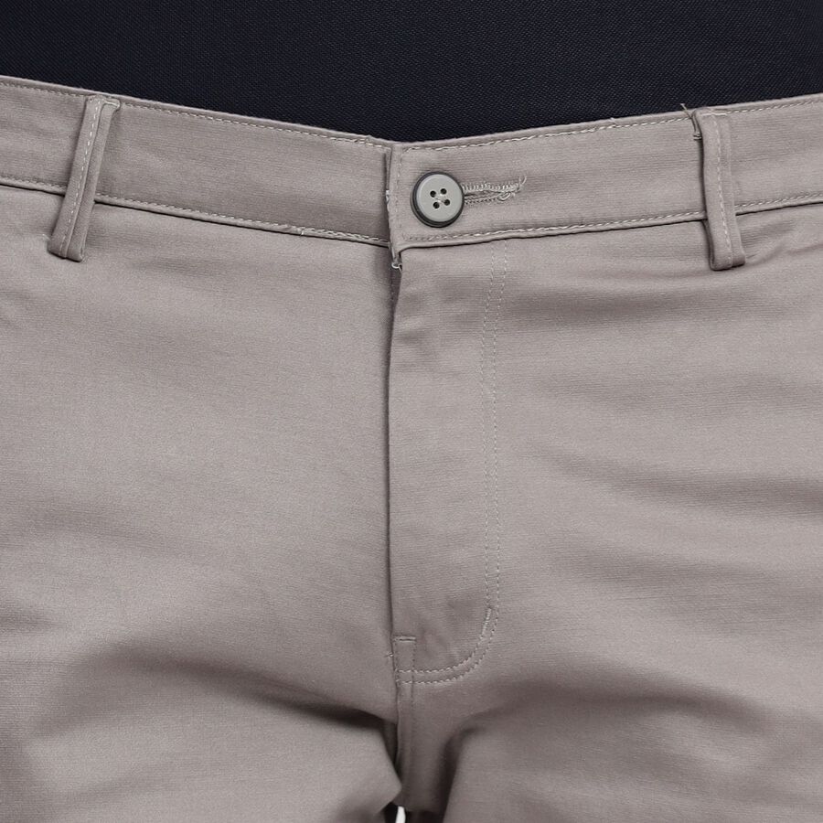 Men's Slim Fit Casual Trousers, हल्का ग्रे, large image number null