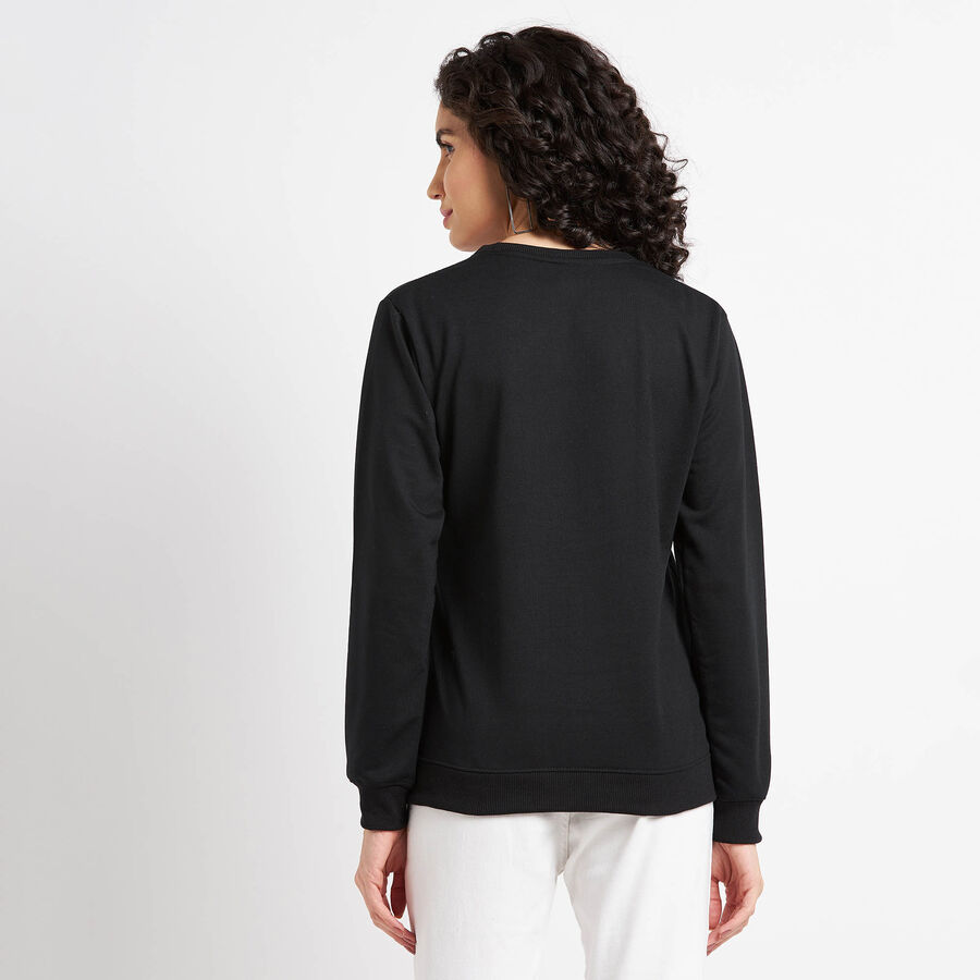 Round Neck Sweatshirt, Black, large image number null
