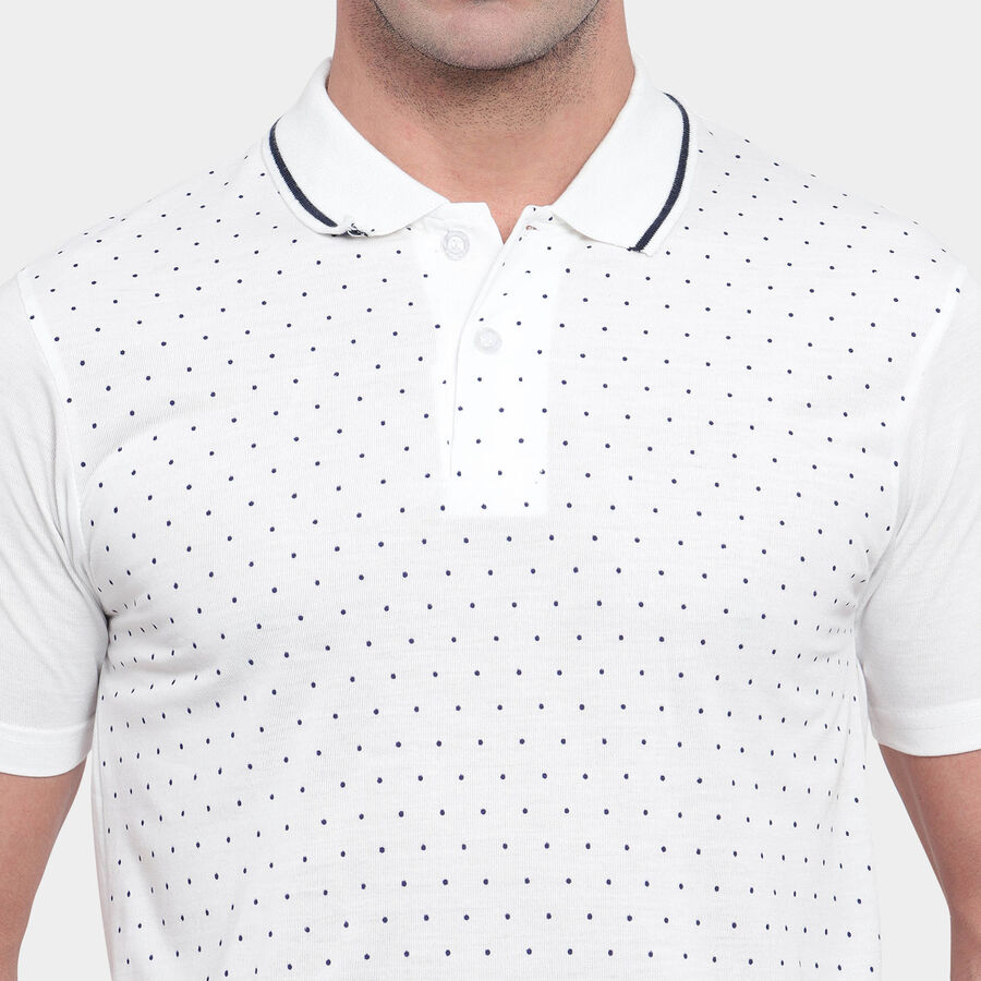 Printed Polo Shirt, Off White, large image number null