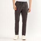 Men's Slim Fit Casual Trousers, Dark Grey, small