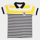 Boys' Yellow Cotton Collar Half Sleeve T-Shirt, Yellow, small image number null