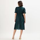 Women's Deep Forest Green Cotton V-Neck Empire Dress, गहरा हरा, small image number null
