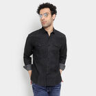 Cotton Solid Casual Shirt, Black, small image number null