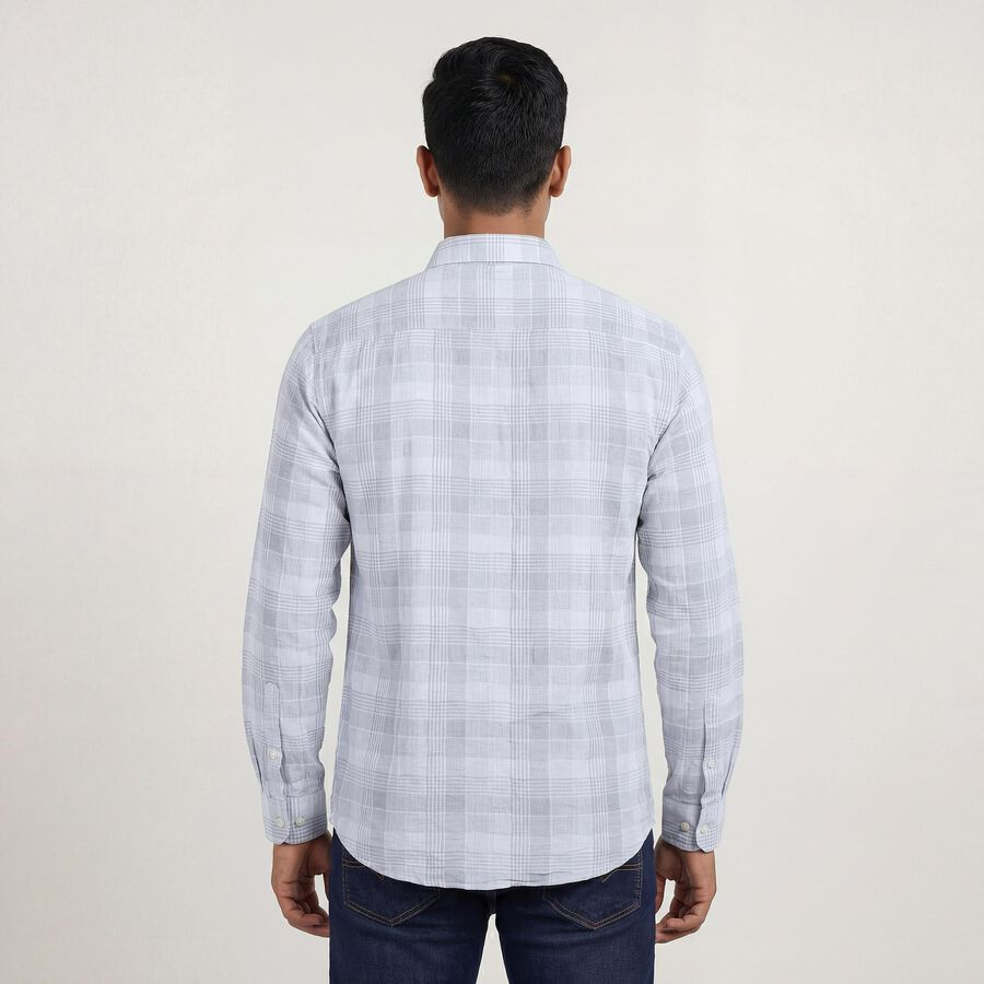 Men's Grey Cotton Classic Casual Shirt, Light Grey, large