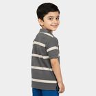 Boys Mid Blue Polo Neck Casual T-Shirt, मध्यम नीला, small